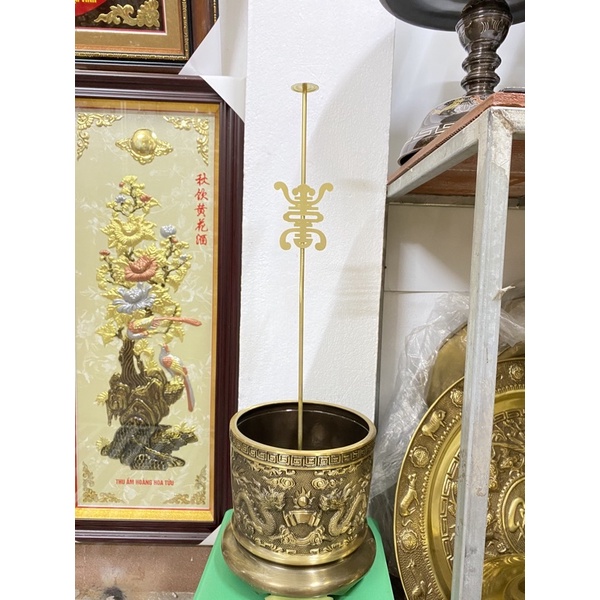 Cây cắm hương vòng bằng đồng chữ thọ cao 40,50,60,70cm