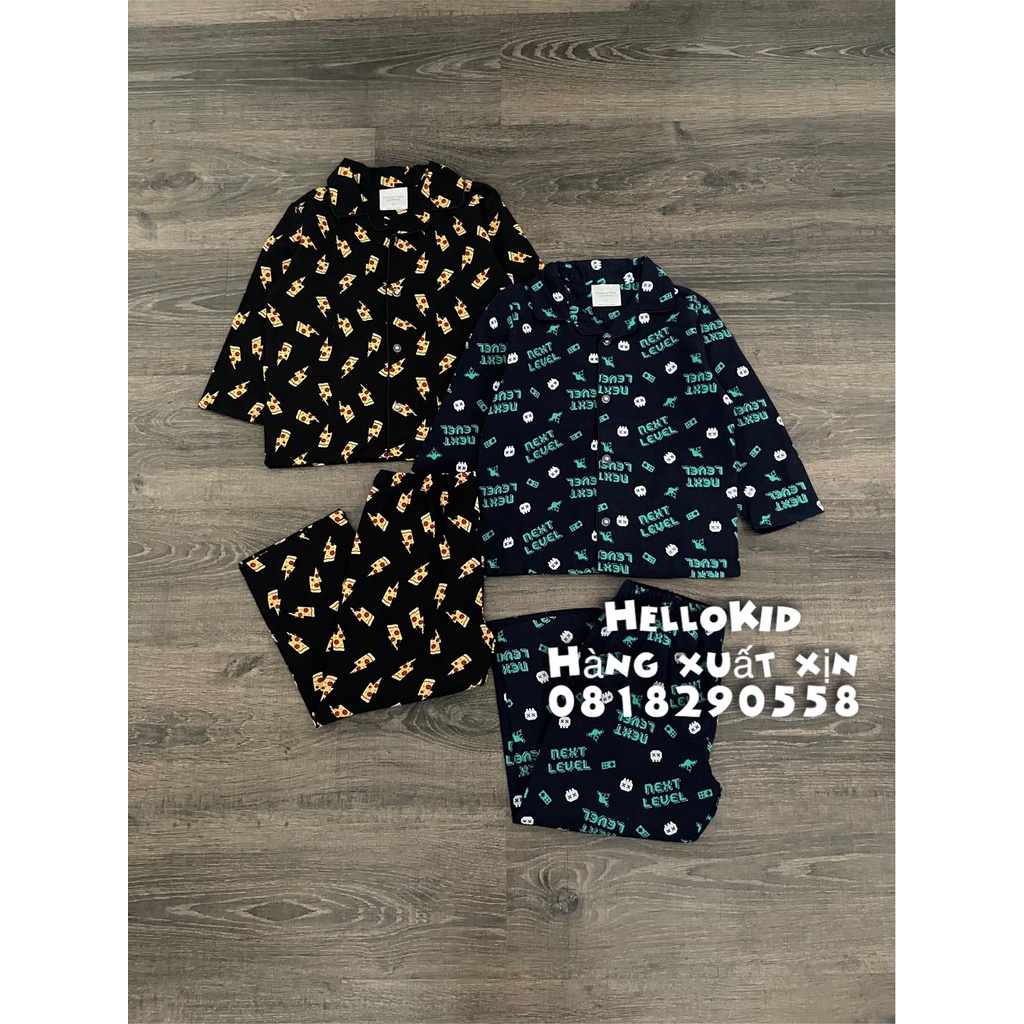 B343 - Bộ PJ cài cúc dài tay nhiều hình CN bé trai