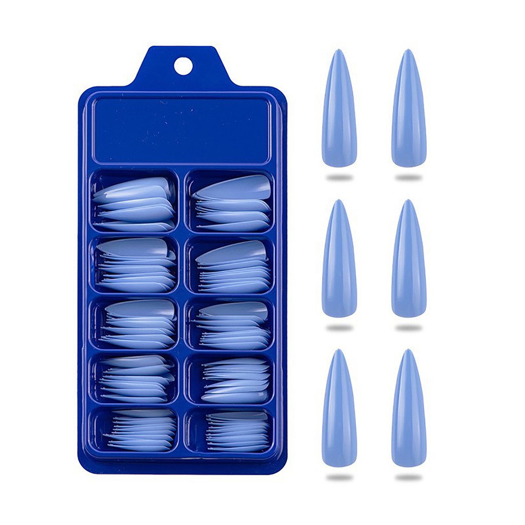 Bộ 100 Móng Tay Giả Màu Trơn Đẹp Mắt