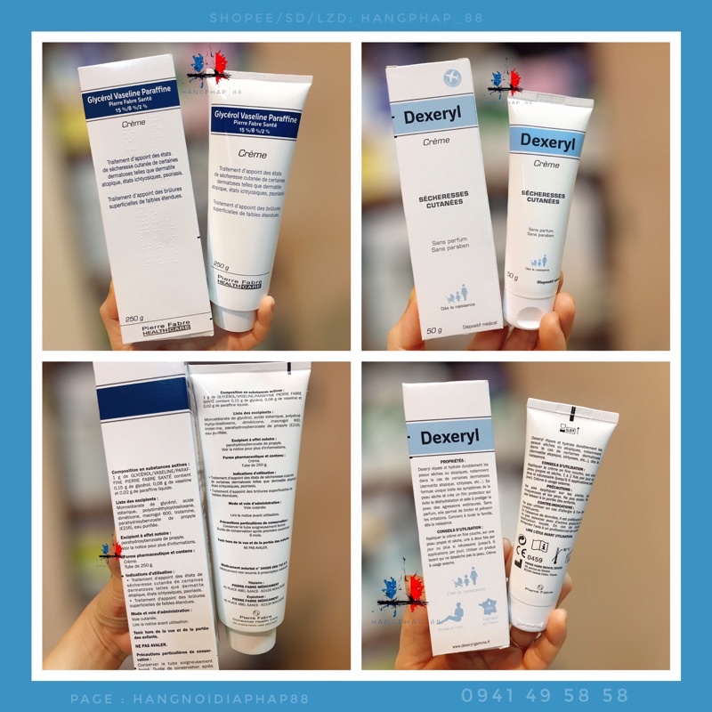 KEM DEXERYL PHÁP MẪU MỚI GLYCEROL DÙNG CHO CẢ GIA ĐÌNH 50g Và 250g