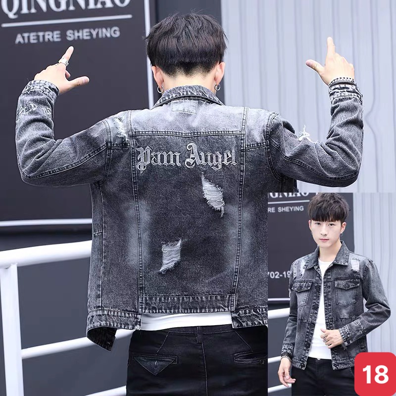 Áo khoác jean nam màu đen rách chất bò cao cấp co dãn 4 chiều, áo khoác rin nam đẹp ADO3 Nhiêu Mẫu Mới