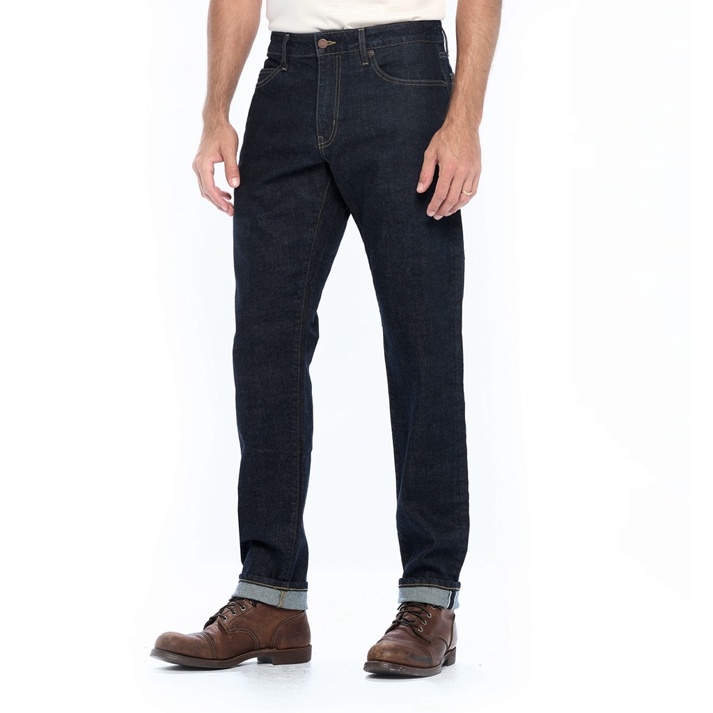 Quần jeans Land's End xuất US dành cho nam. Hàng chính hãng. Đen viền vàng, Không Rách