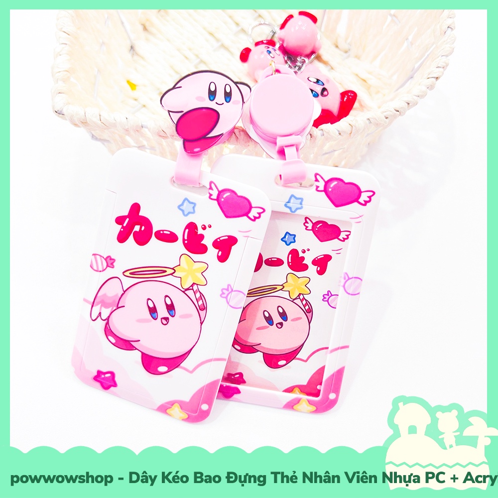 [Sẵn VN - Hỏa Tốc] Dây Kéo Bao Đựng Thẻ Nhân Viên Nhựa PC + Acrylic Mẫu Nhân Vật Hoạt Hình Game Kirby &amp; Sailor Moon