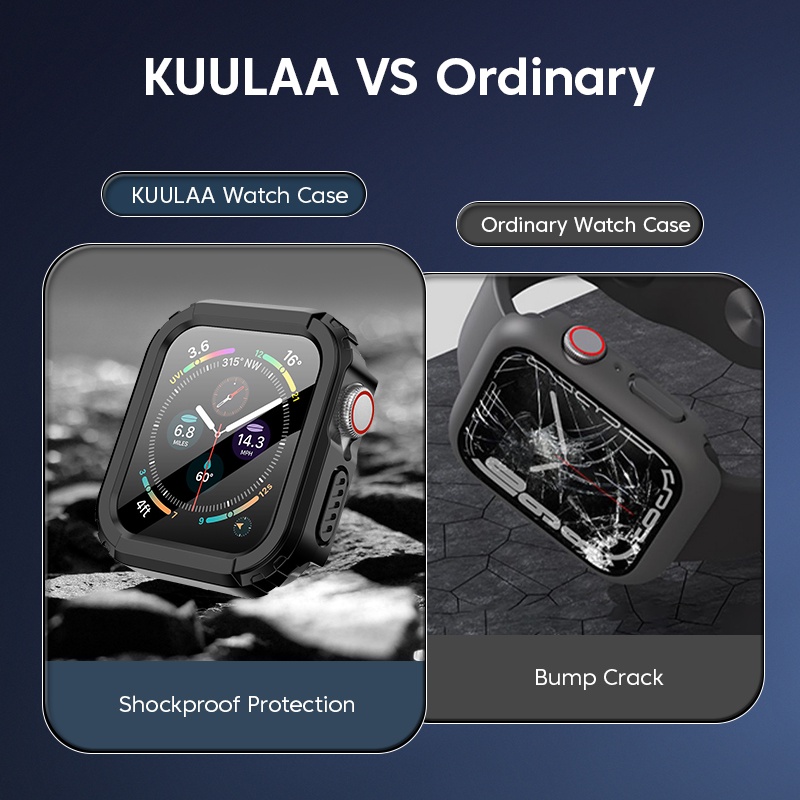 KUULAA Ốp Bảo Vệ Mặt Đồng Hồ Thông Minh Chống Trầy Và Chống Sốc Cho iWatch Series 4-7
