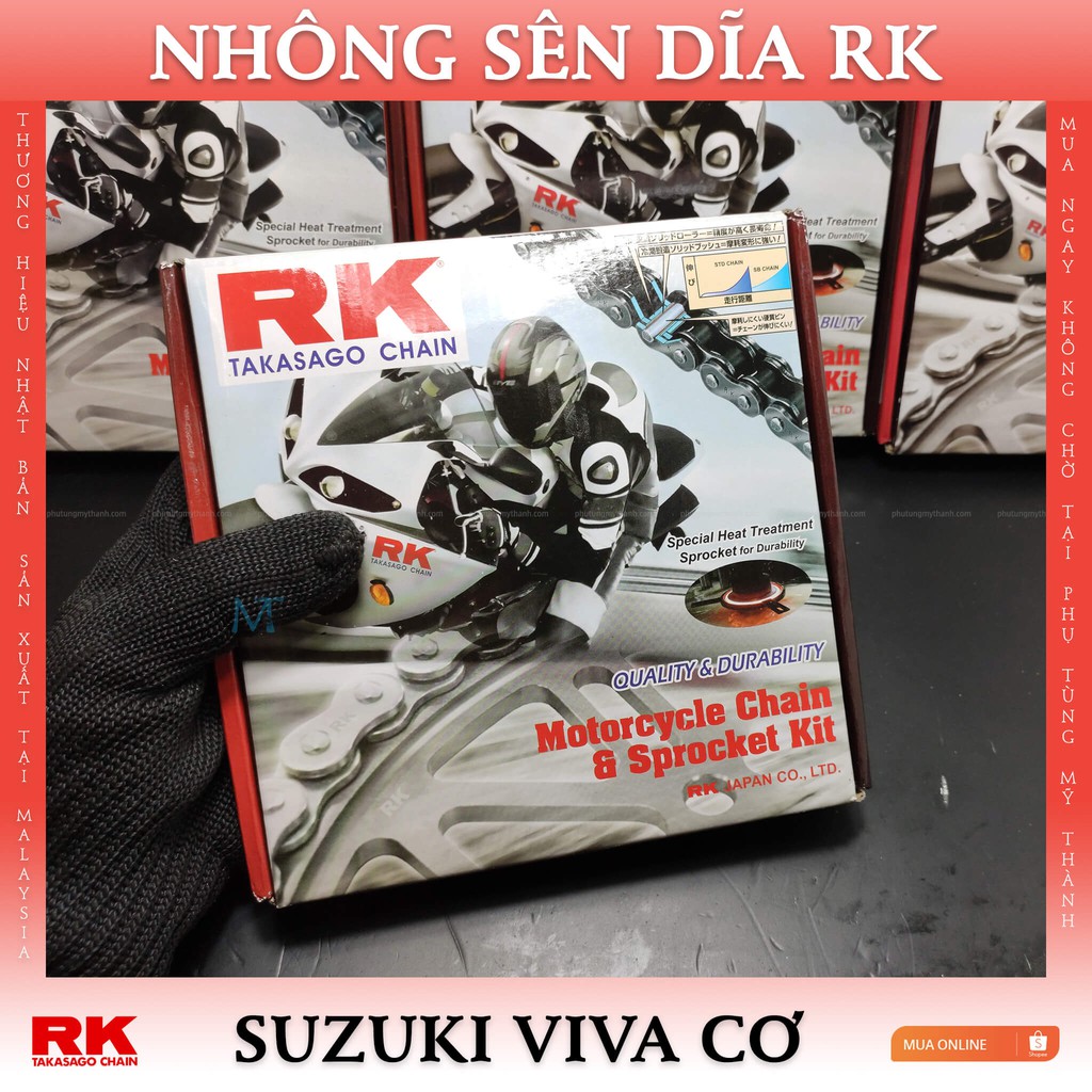 Nhông sên dĩa RK xe Suzuki Viva 110cc thương hiệu Nhật Bản