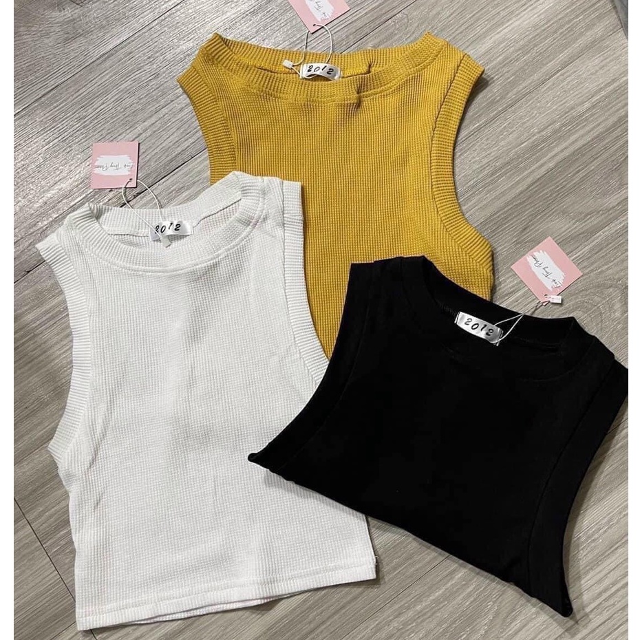 Set 3 áo ba lỗ chất thun tăm co dãn dễ phối vanmiushop