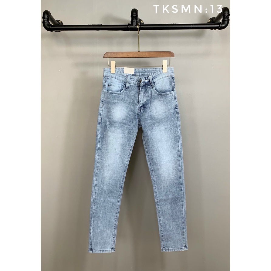 Quần jean nam quần bò màu xanh chất liệu jean co dãn thoải mái vận động