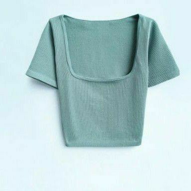 Áo croptop ZR siêu tôn dáng màu xanh pastel và màu nude ngọt ngào