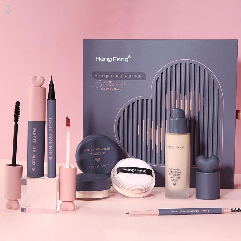 ▲۩✓Hộp quà sáu mảnh trang điểm cho người nổi tiếng nhịp tim BB cream Mascara dạng bột lỏng kẻ mắt chì mày bộ đầy đủ | BigBuy360 - bigbuy360.vn