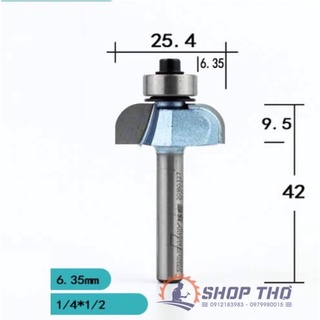 Mũi phay gỗ Tideway đánh chỉ tròn có bi
