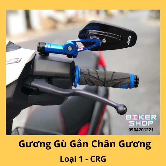 Gương Gù Chân Gương Xe Máy Mặt Kính Xanh - Tặng bịt chân gương