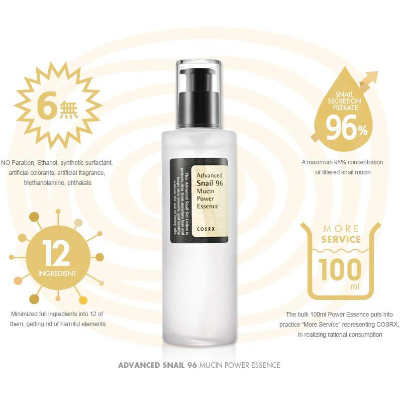 Tinh chất ốc sên Cosrx Advanced Snail 96 Mucin Power Essence