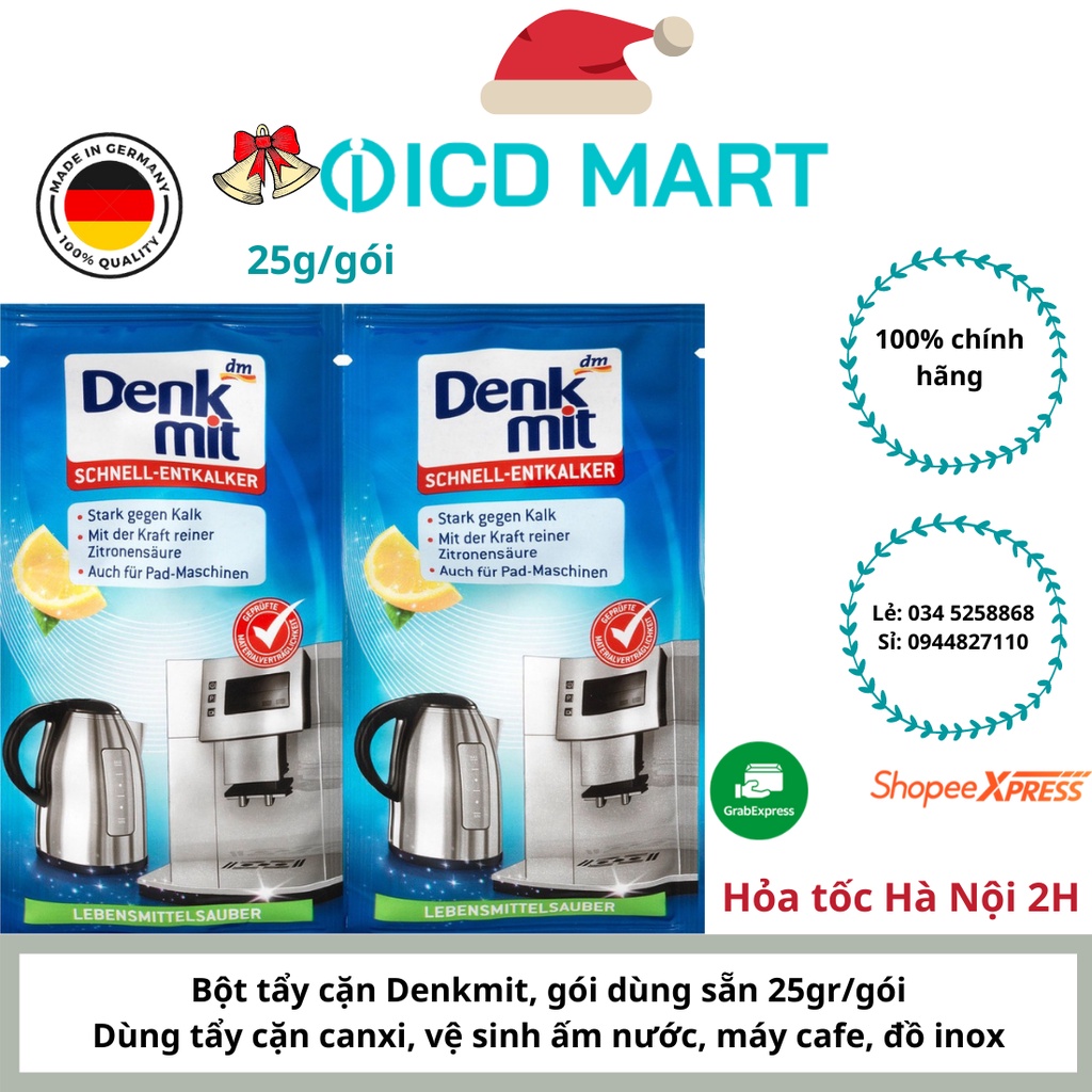 BỘT TẨY CẶN CHO ẤM SIÊU TÔC, BÌNH THUỶ GIỮ NHIỆT DENKMIT