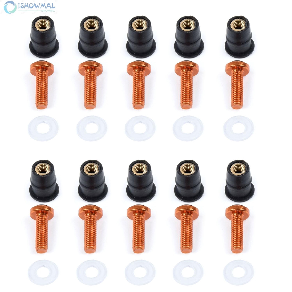 Set 10 bu lông ốc khóa cố định kính chắn gió cho xe máy chuyên dụng chất lượng cao
