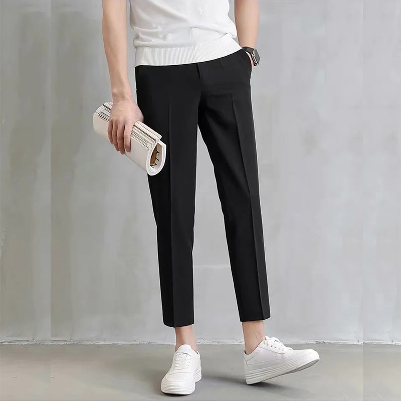 Quần tây nam dài đến mắt cá chân màu trơn thời trang công sở cho nam | BigBuy360 - bigbuy360.vn