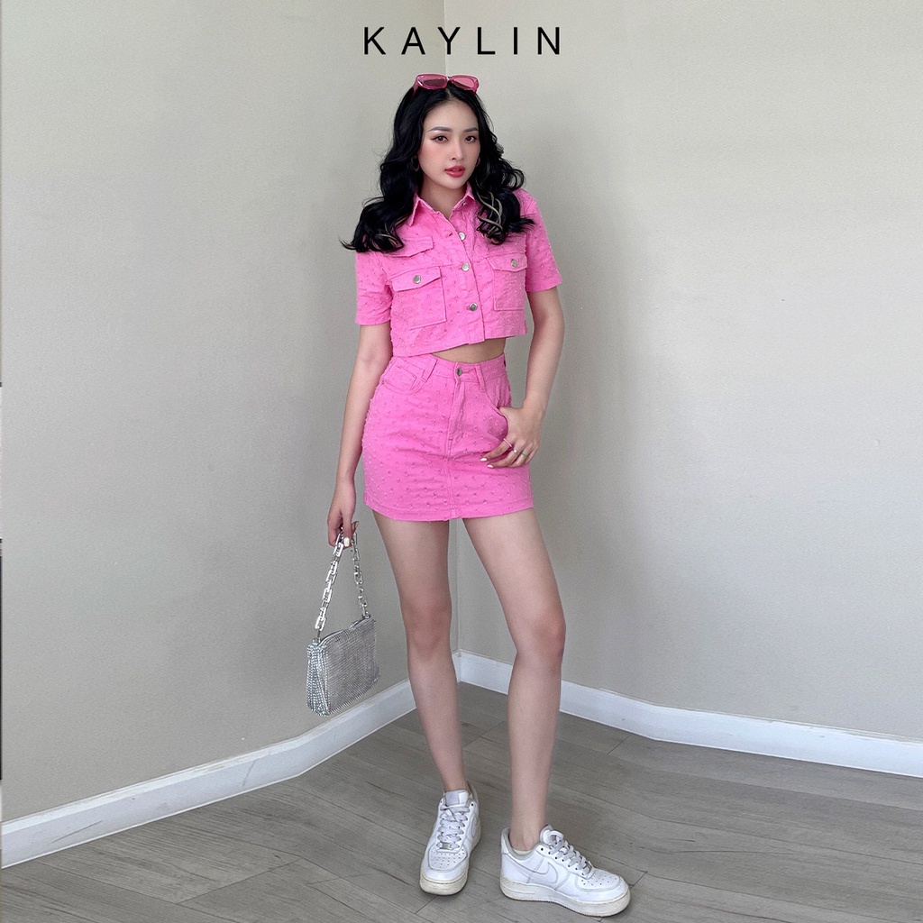 Set bộ áo và váy jean xù phong cách KAYLIN - N1745