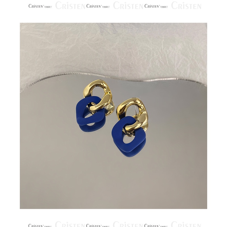 Khuyên Tai Xanh Phong Cách Hàn Quốc