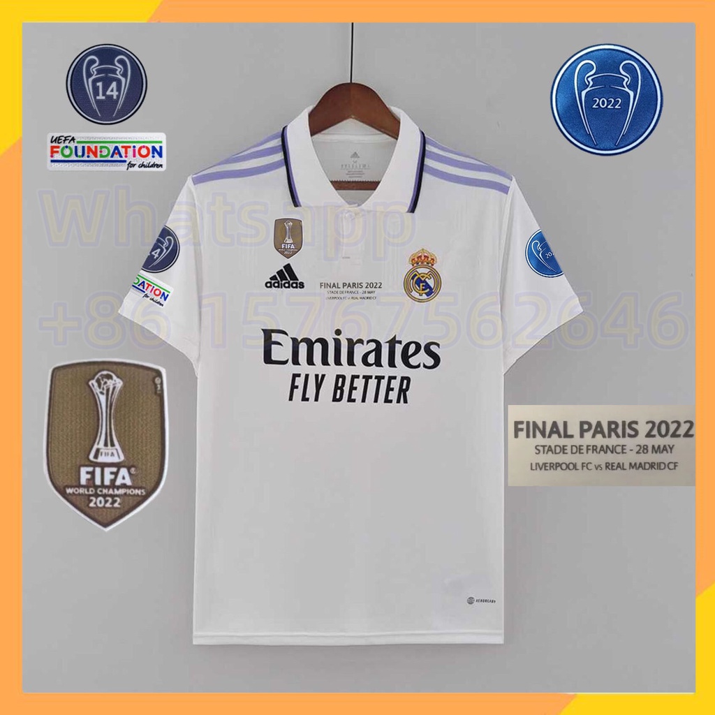 Áo Thun Thể Thao In Hình Logo Câu Lạc Bộ Real Madrid 2022