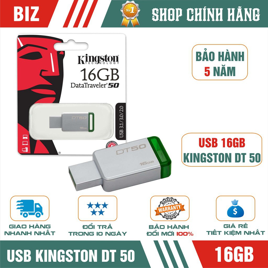 USB Kingston DataTraveler DT50 32GB/16GB - Bảo hành 5 năm!!!