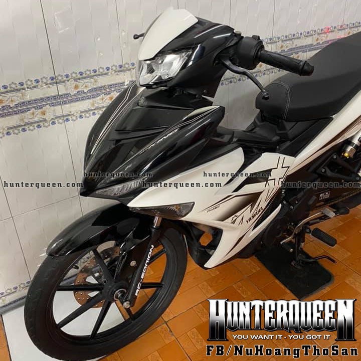 Tem rời Exciter 150 MX King trắng đen. Decal chống nước, không bong tróc