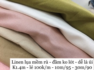 [Vaihoa2015] Vải Linen Lụa ướt đầm ko cần lót (MỀM MỊN CAO CẤP)