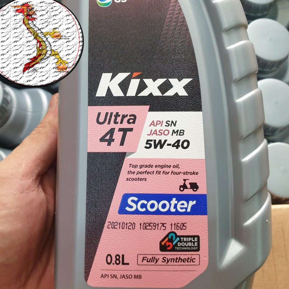 [Giá hủy diệt] Nhớt Kixx Ultra 4T 5W40 Scooter 800ml 100% Tổng Hợp, nhớt xe tay ga kixx 5W40 nhớt tổng hợp giá rẻ