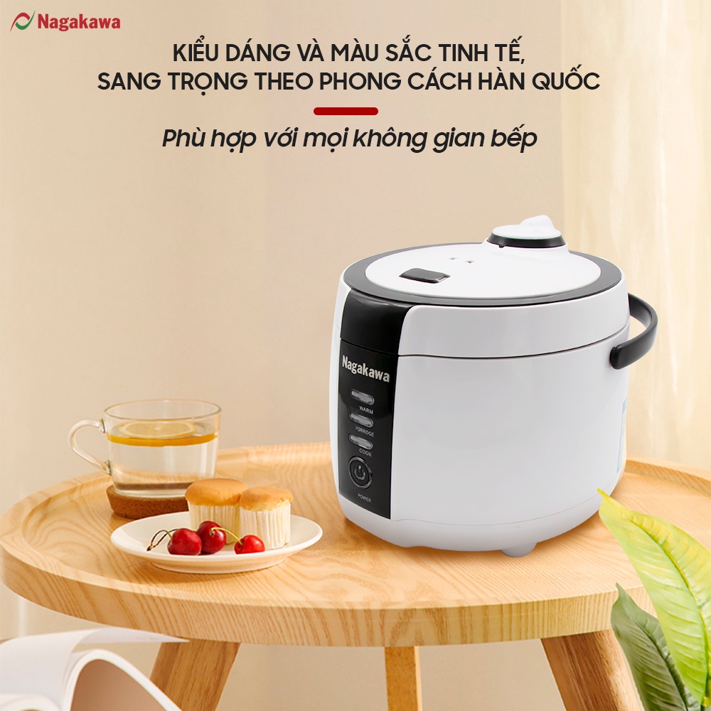 Nồi cơm điện 1,2L NAGAKAWA NAG0131 - Bảo hành 12 tháng - Hàng chính hãng