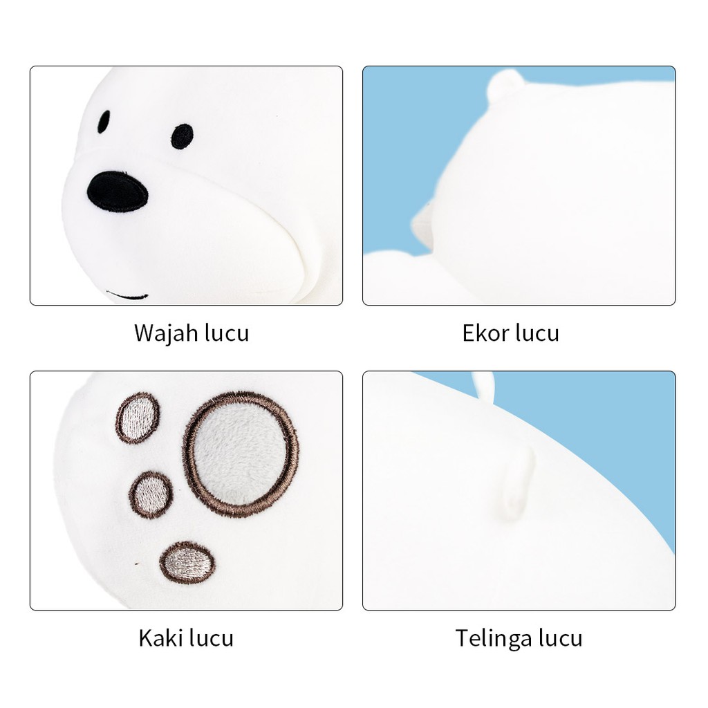 Miniso Gấu bông nằm We Bare Bears Ice Bear