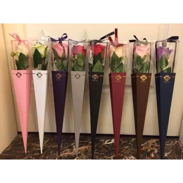 Vỏ hộp mika, vỏ hộp decan đựng 1 bông hoa