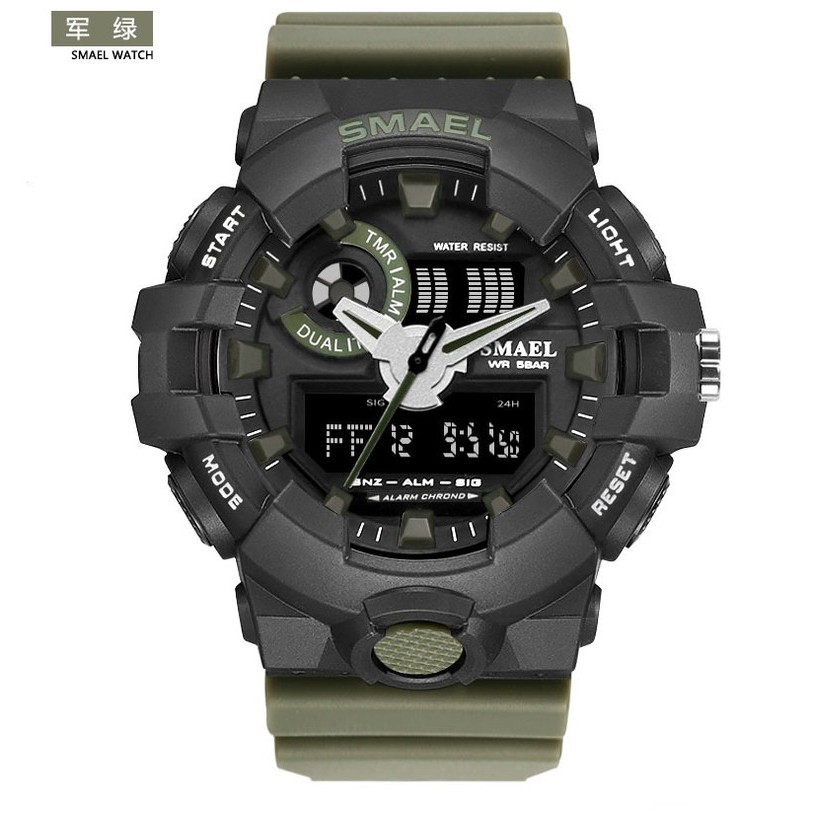 Đồng hồ điện tử thể thao nam SMAEL dây Silicon PKHRSM010 + Tặng kèm hộp thiếc chất lượng | BigBuy360 - bigbuy360.vn