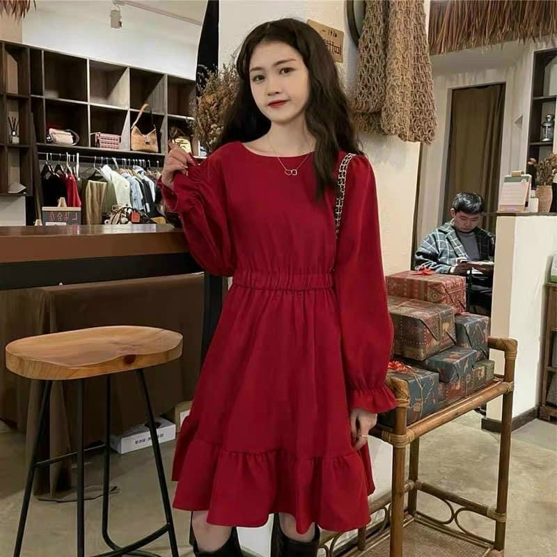 Đầm nhung đuôi cá thun eo siêu yêu kèm ảnh thật