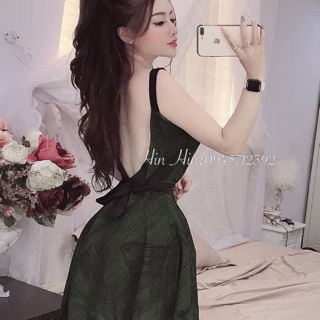 Váy 2dây hở lưng nơ sau