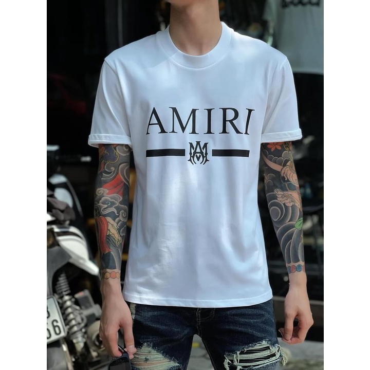 Áo thun Amiri cổ điển  ❤ Áo Phông Cotton Dày Dặn Dáng Rộng Nam Nữ co dãn 8 chiều