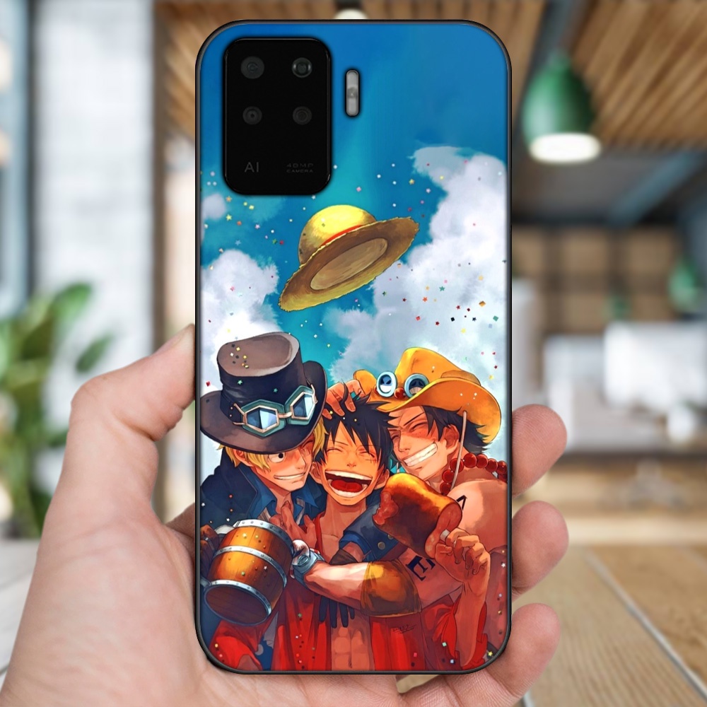 Ốp lưng Oppo A94 viền đen in hình Ace One Piece