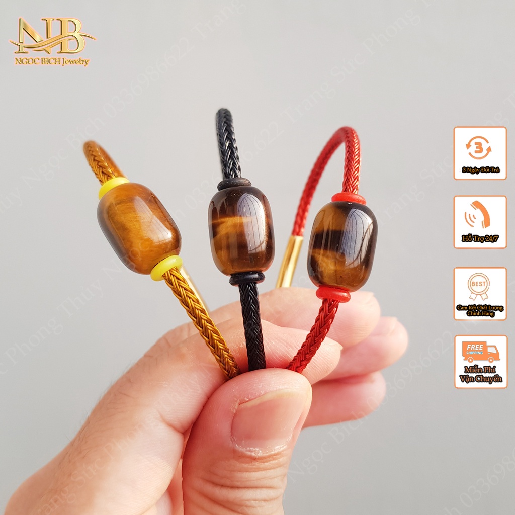 Vòng tay lu thống màu nâu vàng hợp mệnh kim thổ, tài lộc hanh thông, bình an may mắn