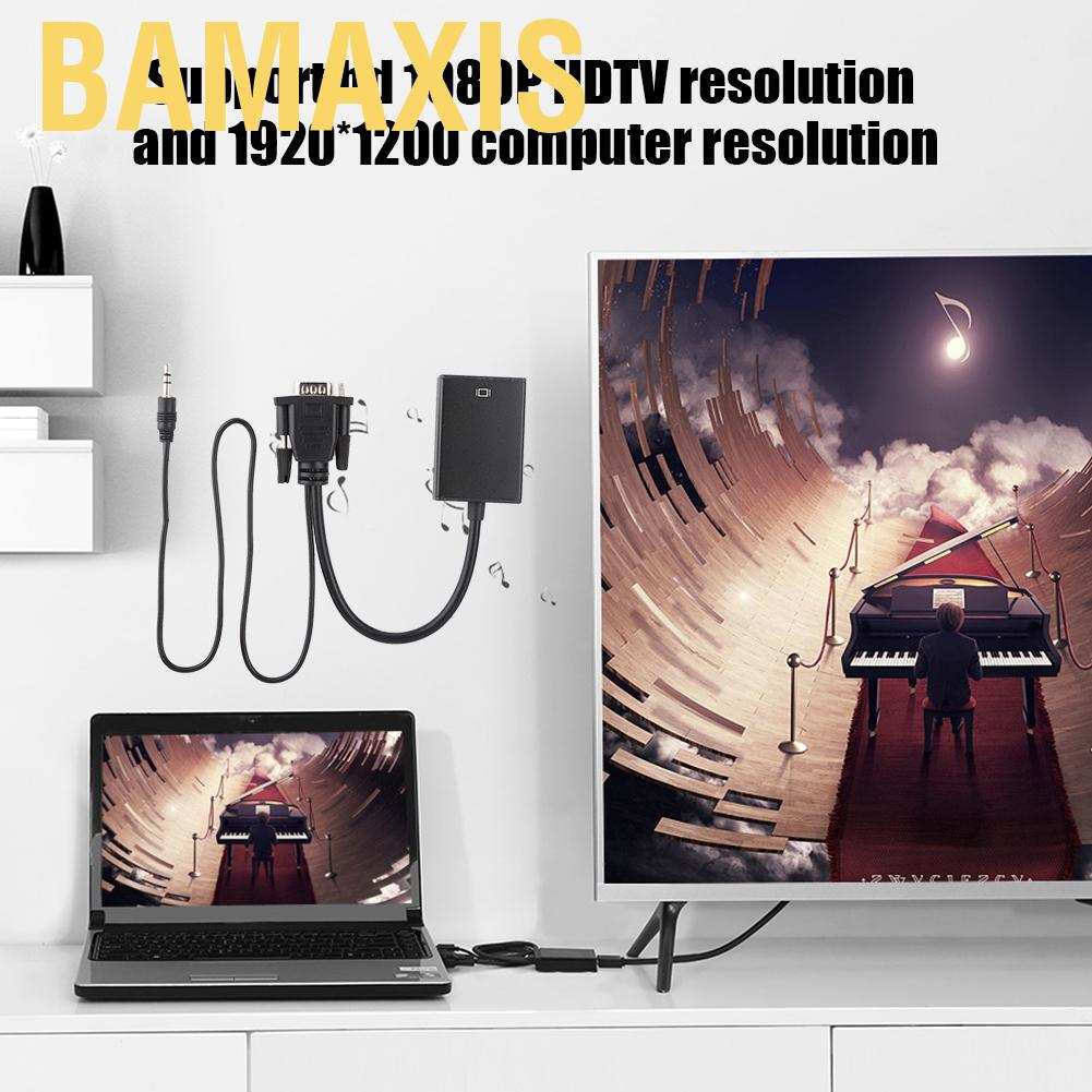 Cáp Chuyển Đổi Bamaxis 15cm Active Vga Sang Hdmi Với Âm Thanh Cho Pc Hdtv 1080p