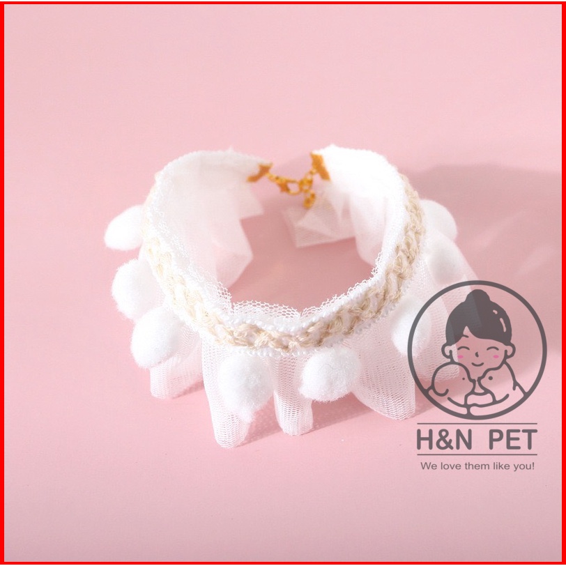 Vòng cổ chó mèo ren 3 màu xinh xắn H&amp;N PET