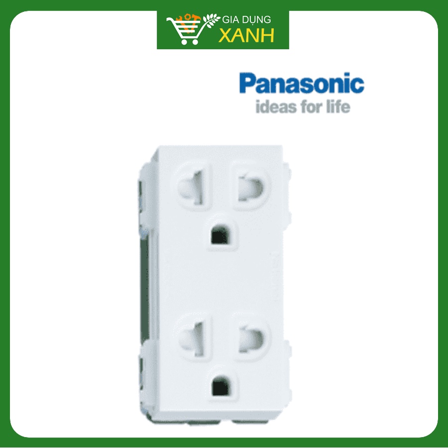 Ổ cắm đôi có màn che WEV1582SW màu trắng cấm nhanh - Panasonic hàng chính hãng