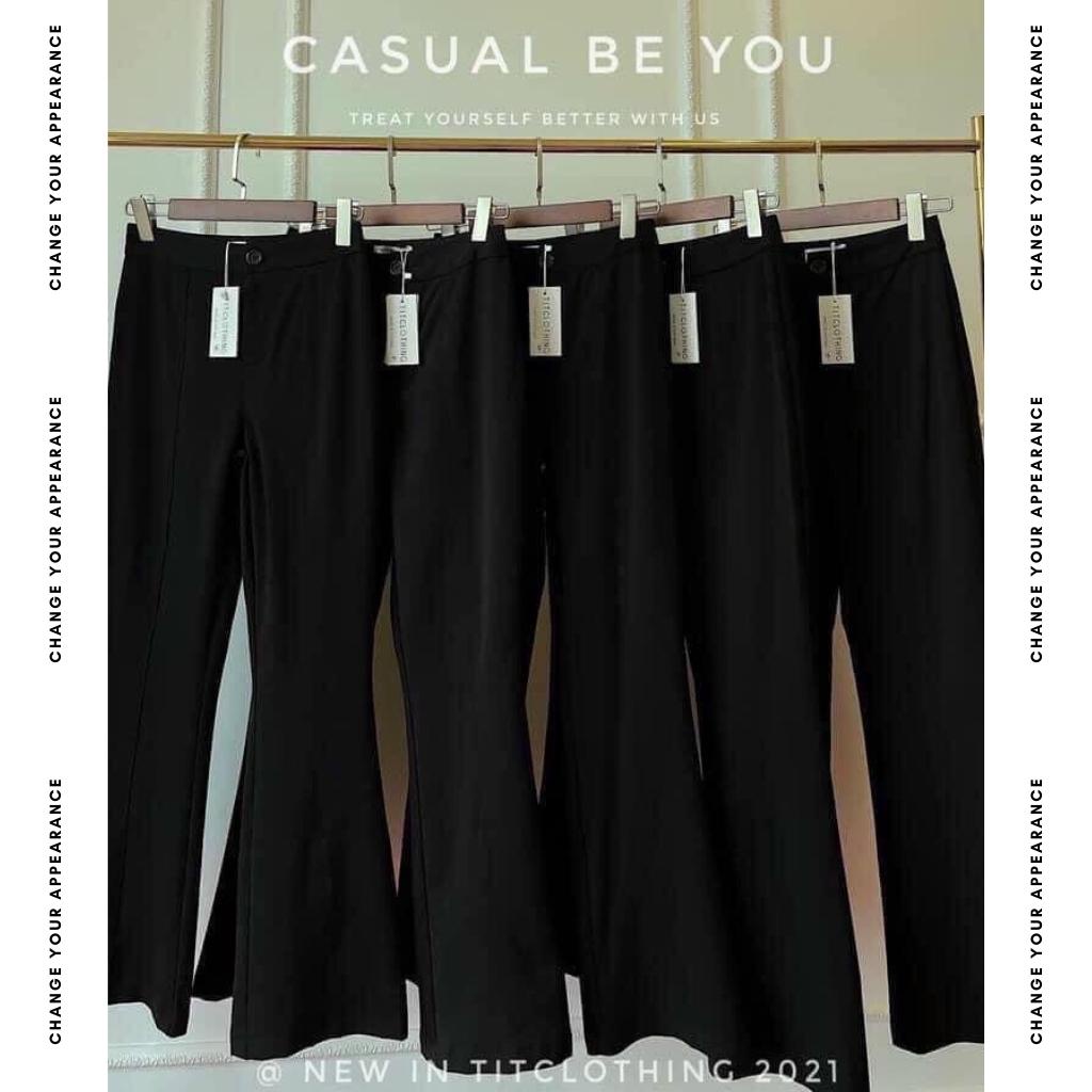 Quần ống loe cạp cao dáng dài ôm dáng chuẩn form dành cho nữ hack dáng - Morsela