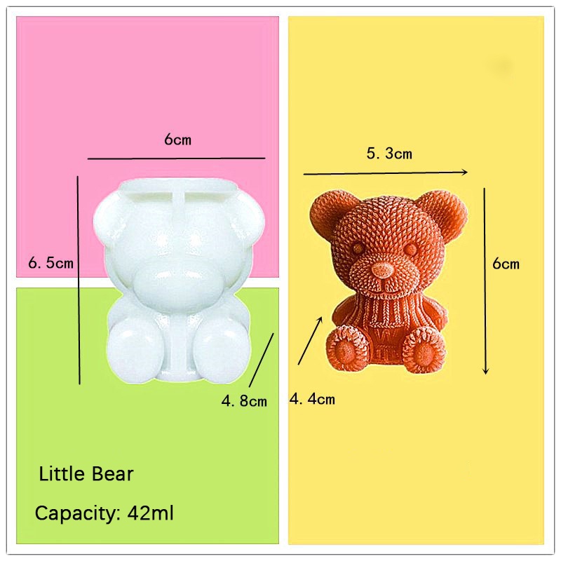 Khuôn Silicone Làm Nước Đá/Sô Cô La/Xà Phòng Hình Gấu Uống Cà Phê/Nước Ép DIY &amp; Hình Con Chó