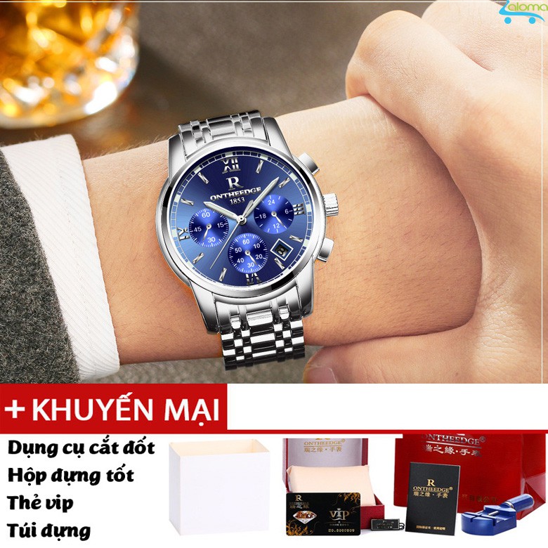 Đồng hồ nam dây thép R-Ontheedge RZY-036 chống nước chống xước cao cấp