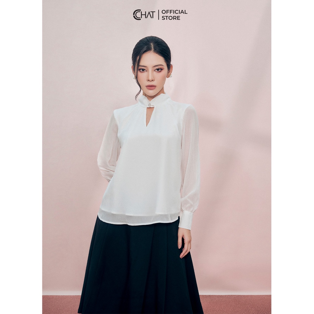 Chân Váy 𝐂𝐂𝐇𝐀𝐓 Khóa Trước Xếp Ly Dáng Xòe Chất Tuytsi Cao Cấp 22CDS2005XT
