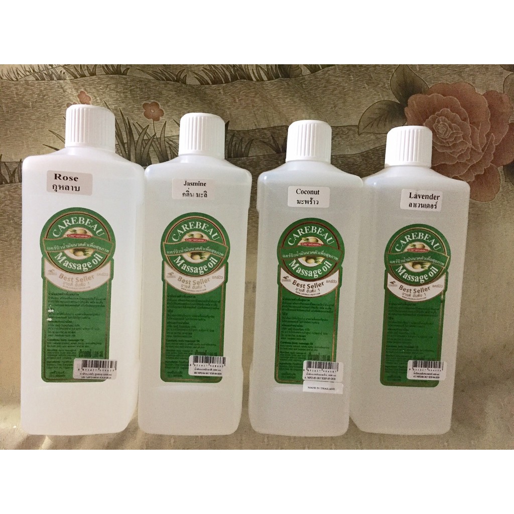 Dầu massage tinh dầu hoa hồng/dừa/hoa nhài/oải hương Carebeau Thái Lan chai 450-1000ml