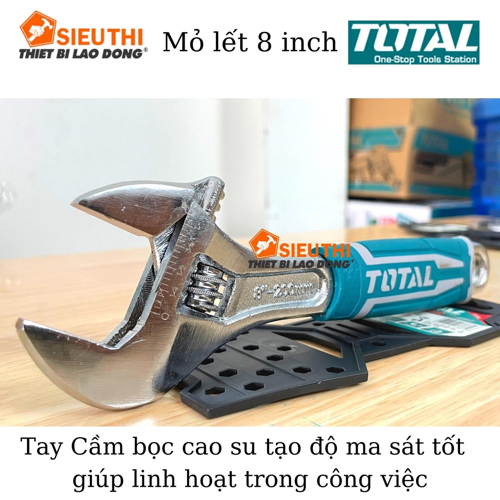 Total Cờ Lê Mỏ Lết 200mm 8inch Mở Rộng 30mm THT101086