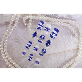 Bộ 24 Móng Tay Giả Đính Đá Cao Cấp  (keo sẵn)