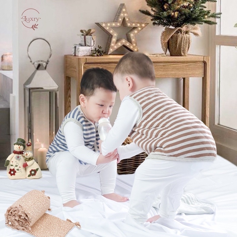 Áo ghi lê sợi tre chần bông Luxry siêu mềm ấm cho bé trai bé gái