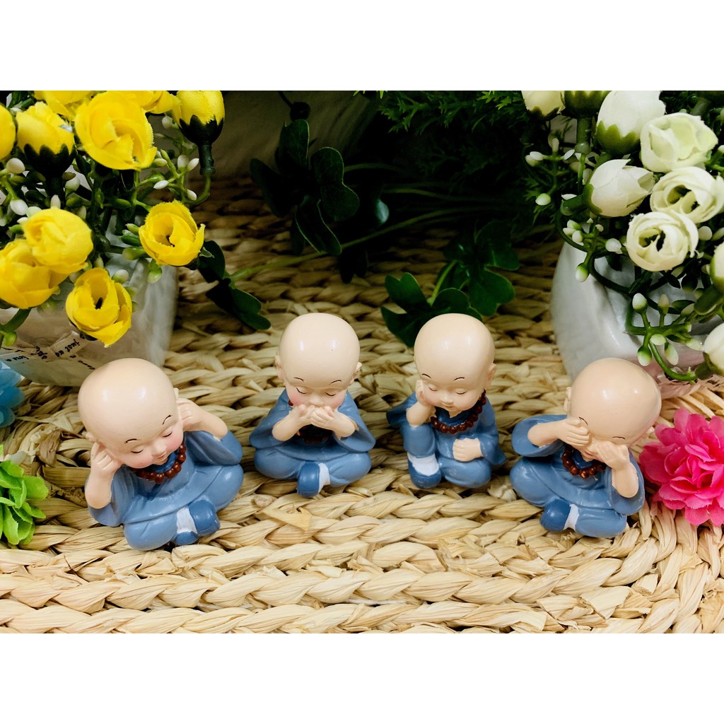 Bộ tượng tứ không đeo tràng hạt phong thuỷ Nhật Bản