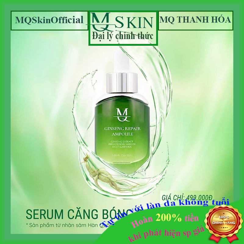 Serum căng bóng da nhân sâm MQ Skin ( MQSKIN chính hãng) giúp lan da sạch mụn thâm nám và tan nhang bổ sung collagen