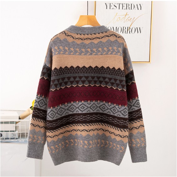 Áo Len Nữ Thổ Cẩm Họa Tiết Vintage Siêu Xinh- LENTHOCAM
