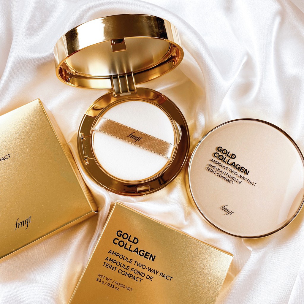 Phấn phủ TheFace.Shops Gold Collagen Ampoule TwoWay Pact - CSTOREVN | BigBuy360 - bigbuy360.vn